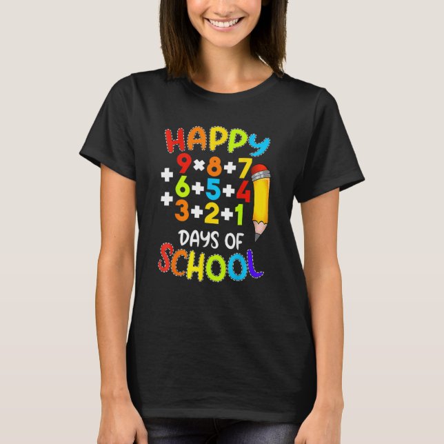 Matematik i Lycklig 100 skoldagar 100 dagar T Shirt (Framsida)
