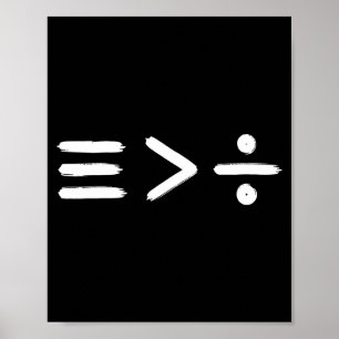 Matematik Jämlikhet > Division Matematik Symbol St Poster