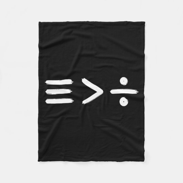 Matematik Jämlikhet > Division Matematiksymbol  Fleecefilt (Framsidan)
