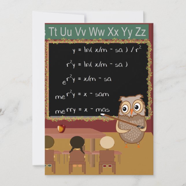 Matematik Jul Wish Inbjudningar (Framsida)