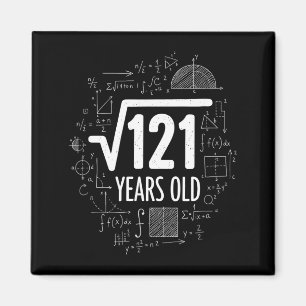 Matematik Kvadratrot 121 år gammal, Rolig matemati Magnet