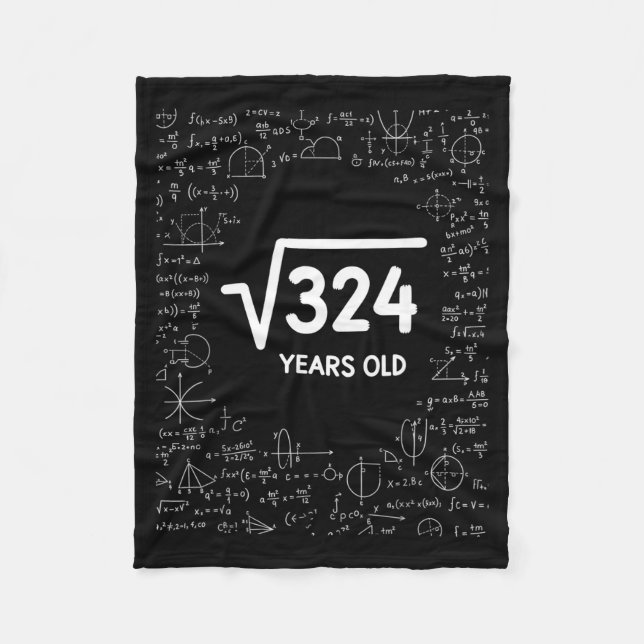 Matematik Kvadratrot 324 År Gammal, Rolig Matte  Fleecefilt (Framsidan)