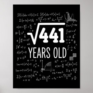 Matematik Kvadratrot 441 år gammal, smart matemati Poster