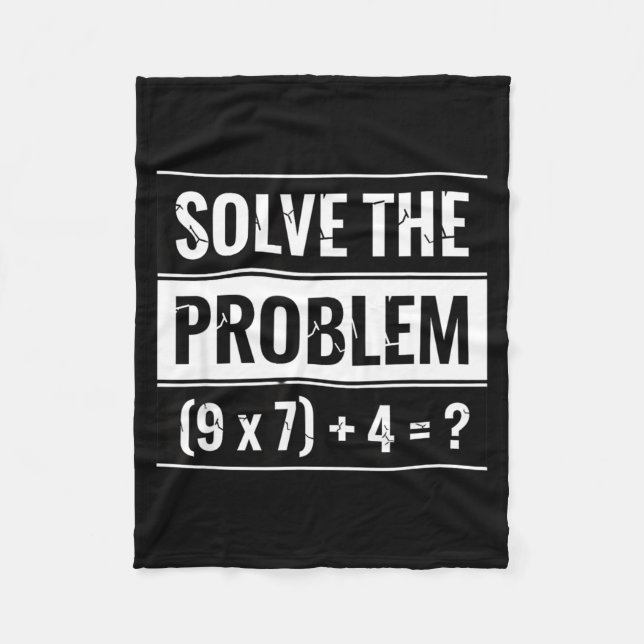 Matematik Lös Problemet (9 X 7) + 4 = _ Math Fleecefilt (Framsidan)