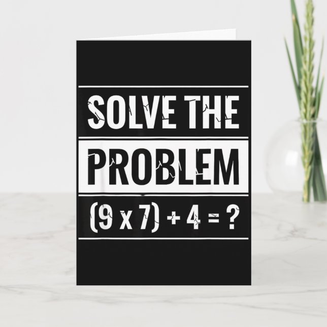 Matematik Lös Problemet (9 X 7) + 4 = _ Math Kort (Framsida)