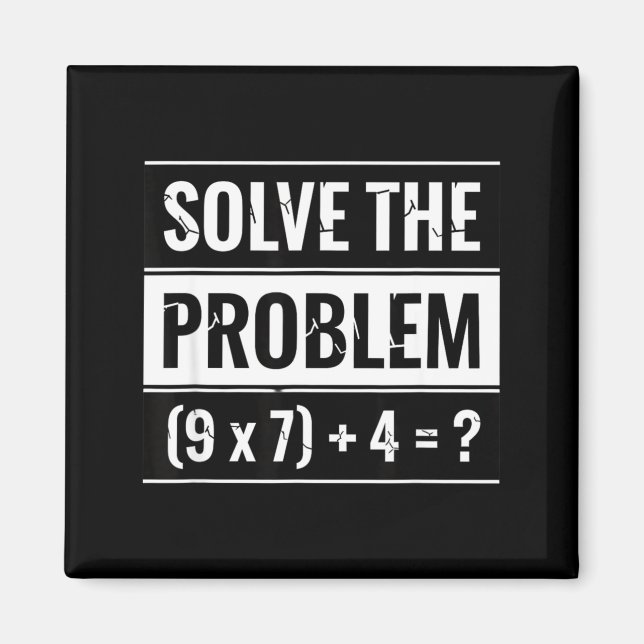 Matematik Lös Problemet (9 X 7) + 4 = _ Math Magnet (Framsidan)