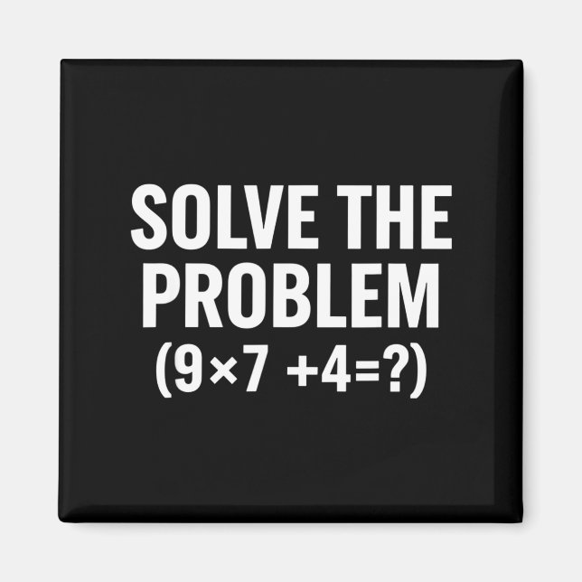 Matematik Lös Problemet (9x7+4=_) Rolig Matematik Magnet (Framsidan)