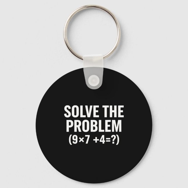 Matematik Lös Problemet (9x7+4=_) Rolig Matematik Nyckelring (Framsida)