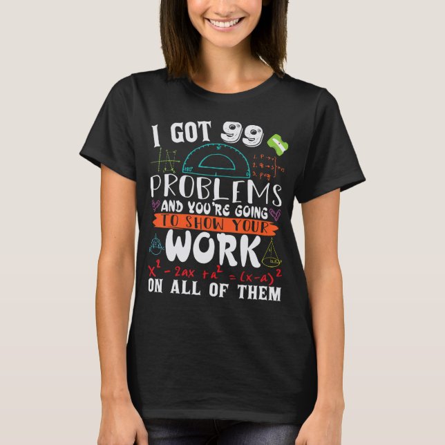 Matematik Math Math Lacher Math 4 T Shirt (Framsida)