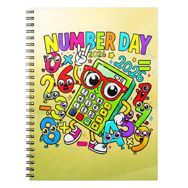 Matematik Nummer Dag Anteckningsbok för Grundskola (Framsidan)