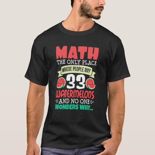 Matematik och vattenmelon som anger beräkningsnumm t shirt (Framsida)