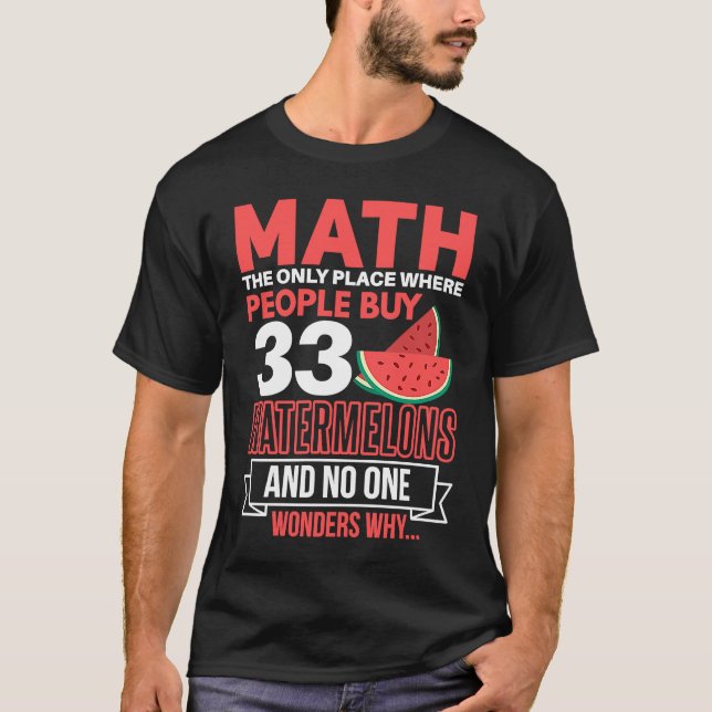 Matematik och vattenmelon t shirt (Framsida)