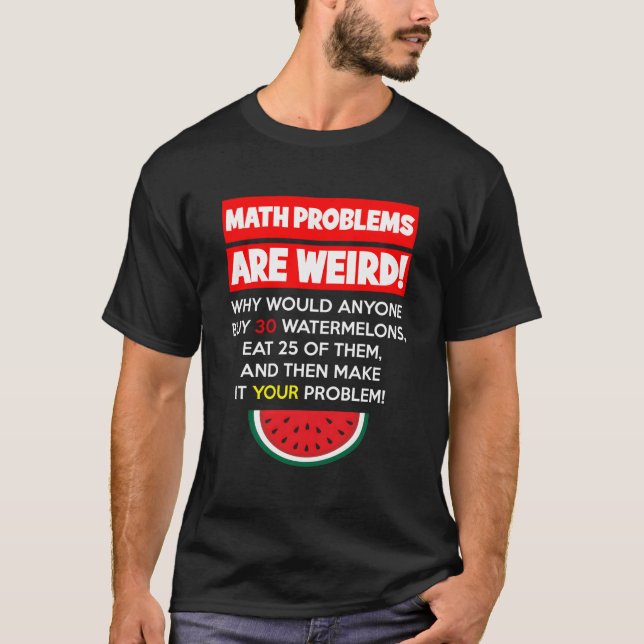 Matematik och vattenmeloner - problemlösning för l t shirt (Framsida)
