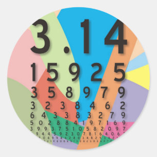 Matematik: Pi:s färgstarka matematiska konstant Runt Klistermärke