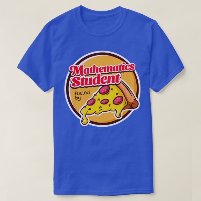 Matematik Student Fueled av Pizza T Shirt (Design framsida)