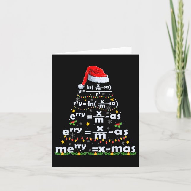 Matematikekvation God Jul Rolig matematiklärare Ch Kort (Framsida)