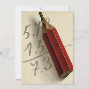 Matematikekvation med röd penna, Vintage affärsbil