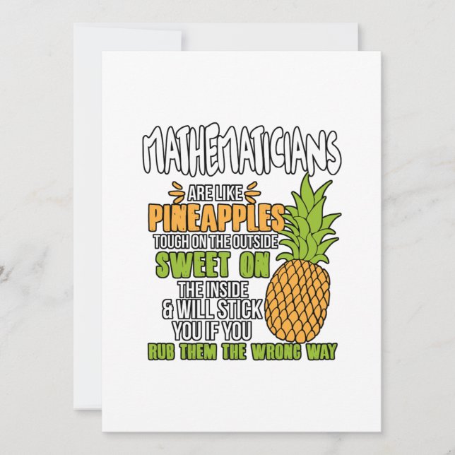 Matematiker är som ananas. julkort (Framsida)