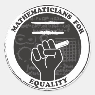 Matematiker för jämställdhet runt klistermärke