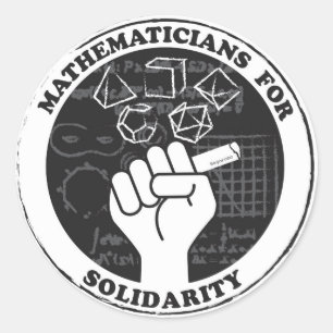 Matematiker för solidaritet runt klistermärke
