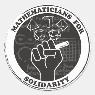 Matematiker för solidaritet runt klistermärke