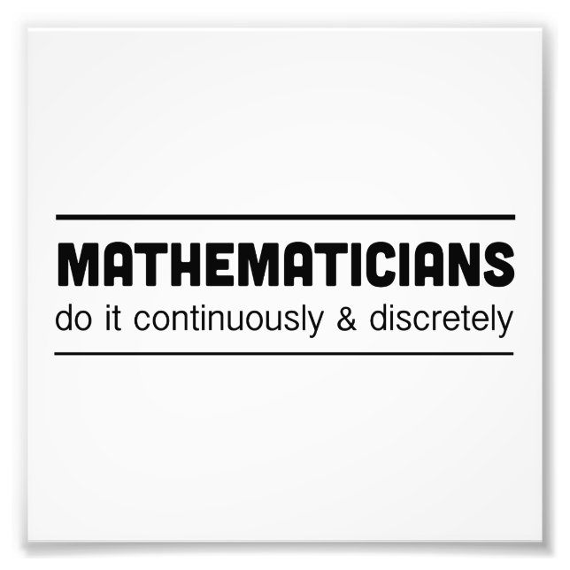 Matematiker gör det fototryck (Framsidan)