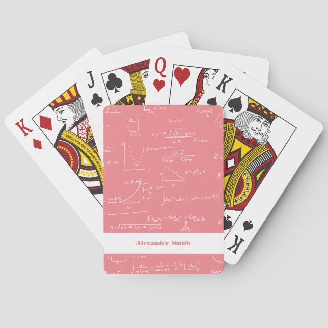 Matematikformler för enkel Rosa Anpassningsbar Casinokort (Baksidan)