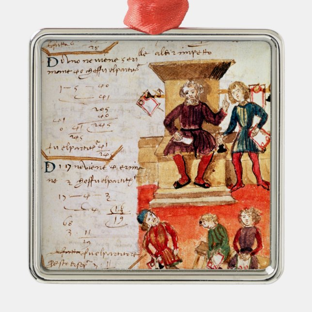 Matematikkurs, från en matematisk avhandling julgransprydnad metall (Framsidan)