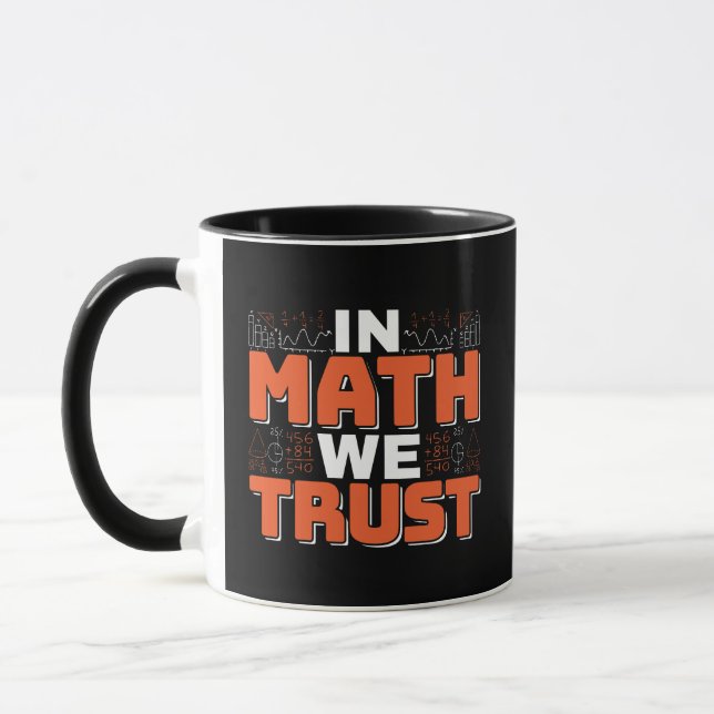 Matematiklärarcitat - i Math vi Trust Mugg (Vänster)