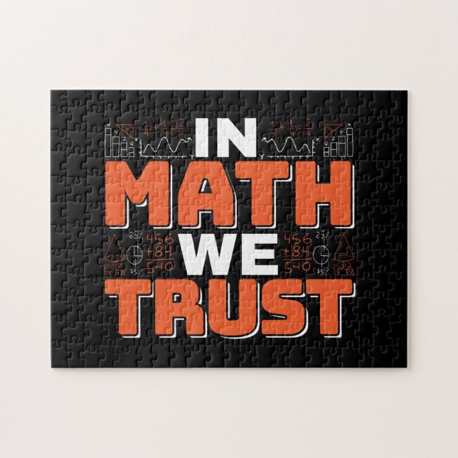 Matematiklärarcitat - i Math vi Trust Pussel (Horisontell)