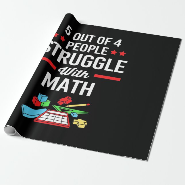 Matematiklärare 5 av 4 personer presentpapper (Utrullad)