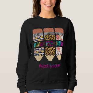 Matematiklärare Lär Kärlek Inspirera Penna Leopard T Shirt
