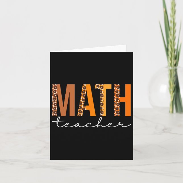 Matematiklärare Leopard Squad Söt Höst Tack Kort (Framsida)