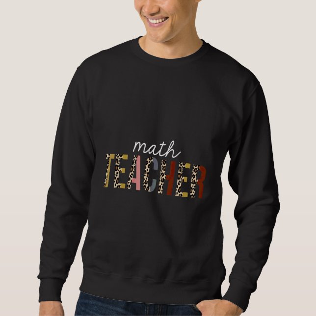 Matematiklärare Leopardtryck Lång Ärmad Tröja (Framsida)
