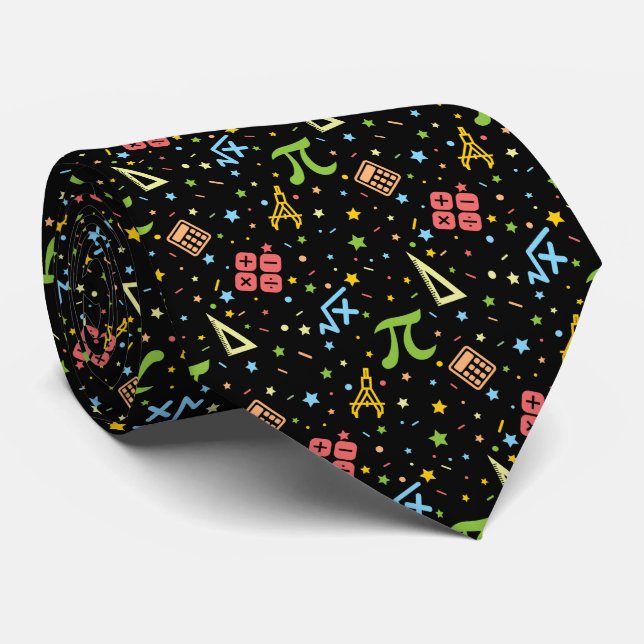 Matematiklärare - Matematiska symboler Mönster Slips (Rullad)