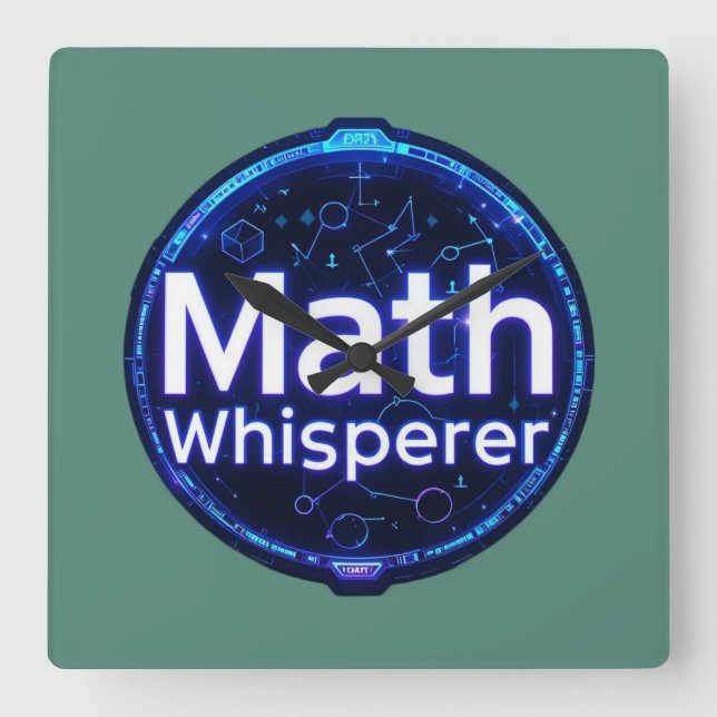 Matematiklärare Math Whisperer Fyrkantig Klocka (Framsida)