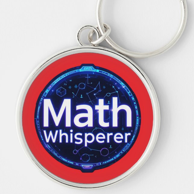 Matematiklärare Math Whisperer Rund Silverfärgad Nyckelring (Framsidan)