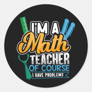 Matematiklärare Tillbaka till skolan Runt Klistermärke
