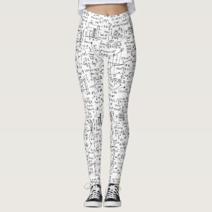 matematikskript, svarta och vita leggings