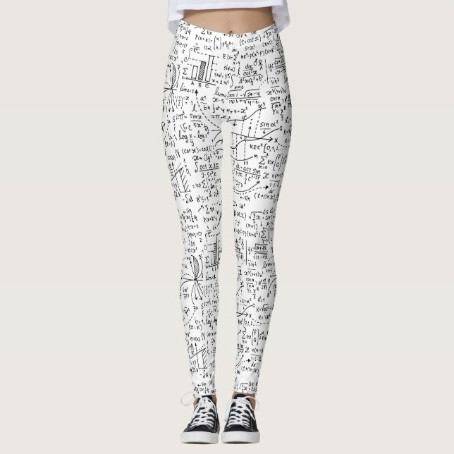 matematikskript, svarta och vita leggings (Framsida)