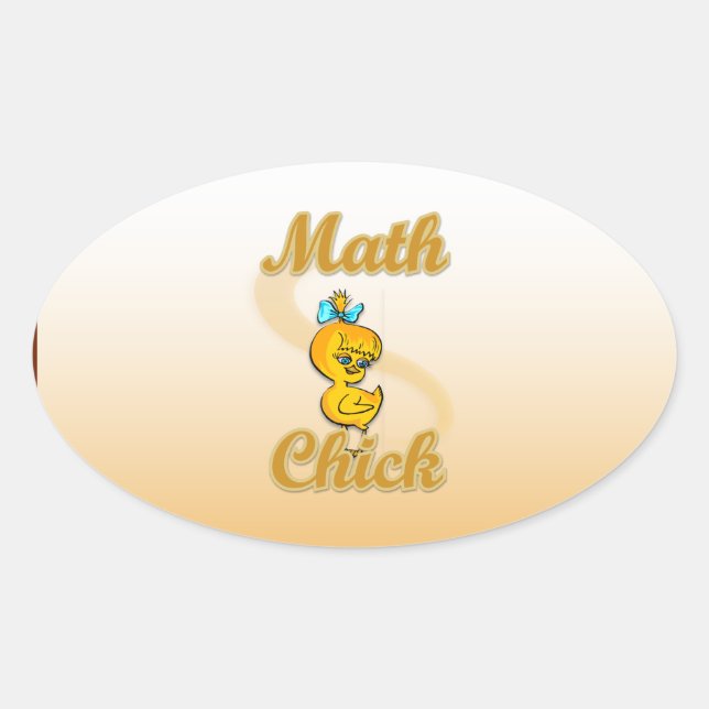 Matematisk Chick Ovalt Klistermärke (Framsida)