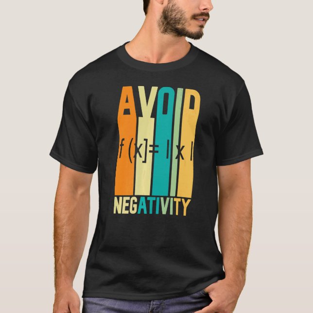 Matematisk citat Undvik negativ matematisk matemat T Shirt (Framsida)