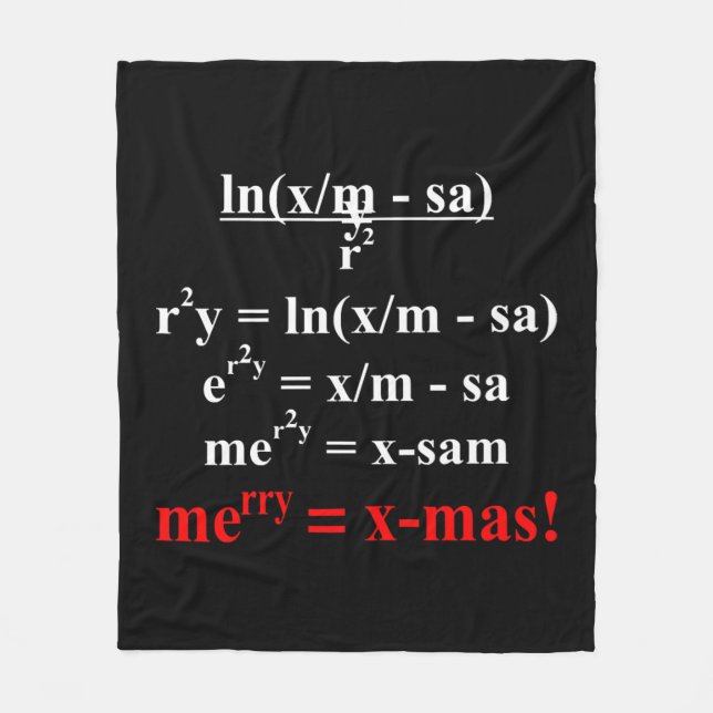 Matematisk ekvation God jul Fleecefilt (Framsidan)