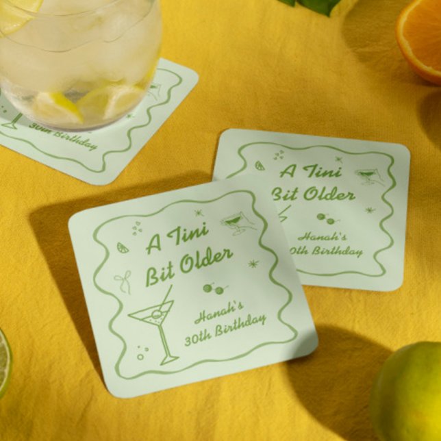 Matematisk Födelsedagsfest för Martini Underlägg Papper Kvadrat (Skapare uppladdad)