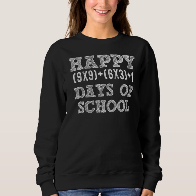 Matematisk formel 100 dagar för skolelever med bar t shirt (Framsida)
