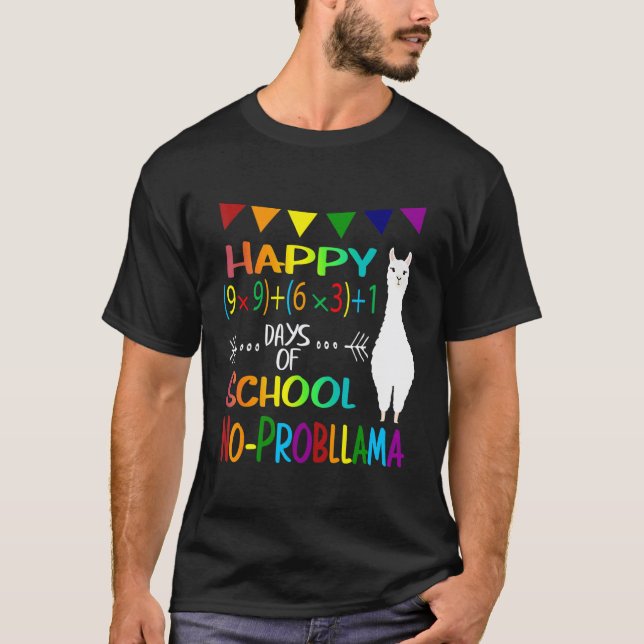 Matematisk Formel 100 Dagar på Skolan Inget Proble T Shirt (Framsida)