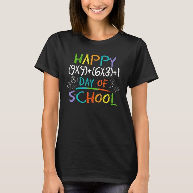 Matematisk formel 100 skoldagar 100 dagars skoltid t shirt (Framsida)