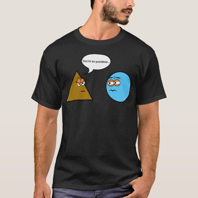 matematisk geometrisk skämt naveltriangelcirkellär t shirt (Framsida)