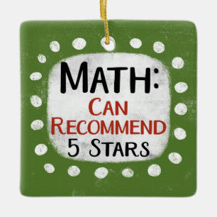 Matematisk granskning 5 stjärnor julgransprydnad keramik