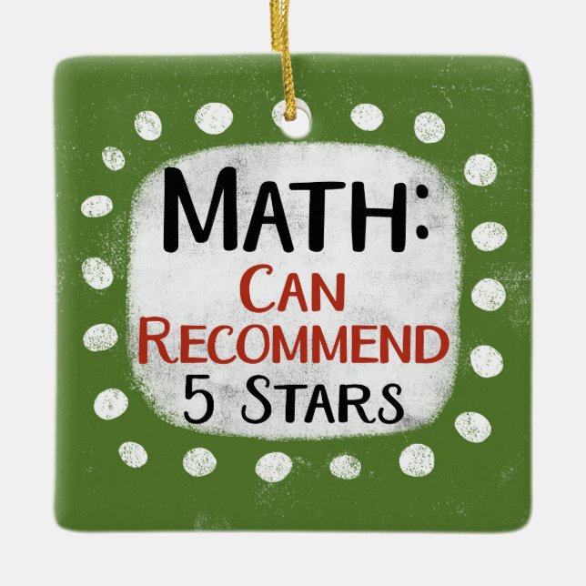 Matematisk granskning 5 stjärnor julgransprydnad keramik (Framsida)
